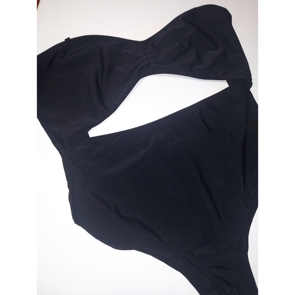 Sexy Black Cut-Out One Piece Swimsuit